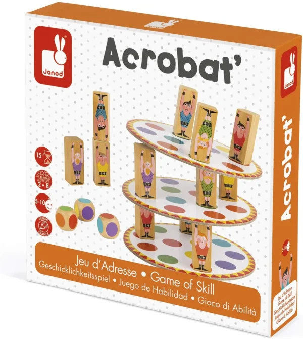 JANOD - Acrobat game of skill - Cardboard and wooden game