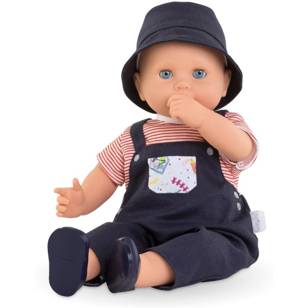 Augustin Little Artist is a 14-inch, soft-bodied baby doll for little ones wanting a baby of their own to love Augustin Little Artist is dressed in overalls with a colorful chest pocket and wears a color-coordinated hat and removable shoes Augustin's face, arms and legs are made of soft-to-the-touch vinyl Features signature Corolle vanilla-scented vinyl Designed and styled in France From 2yo 4062013130330
