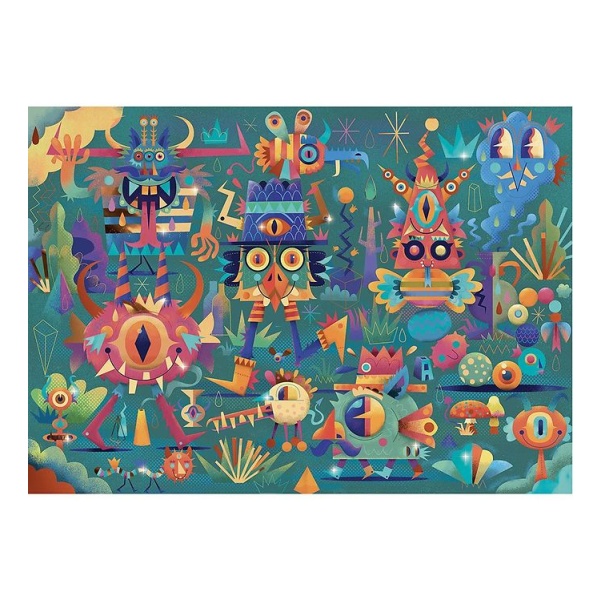 A 50-piece puzzle to put a twist on the puzzle tradition! Printed with metal accents to complement the colours. • A puzzle with 3 metallic colours. • A thick cardboard puzzle that can be done and redone. Contents: 50-piece cardboard puzzle (18.9" x 13.39" ). Measurements: 18.9" x 13.39" Recommended for ages 5 years + Design by: Seb Niark1 Feraut DJ07020 SKU 3070900070202