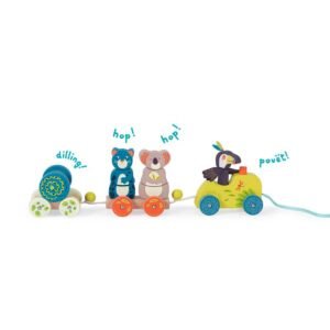 Moulin Roty – Wooden Activity Toy In the Jungle – Pull Along Train