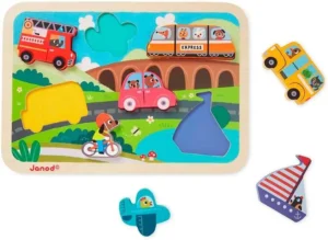 Janod – Chunky puzzle – Vehicles