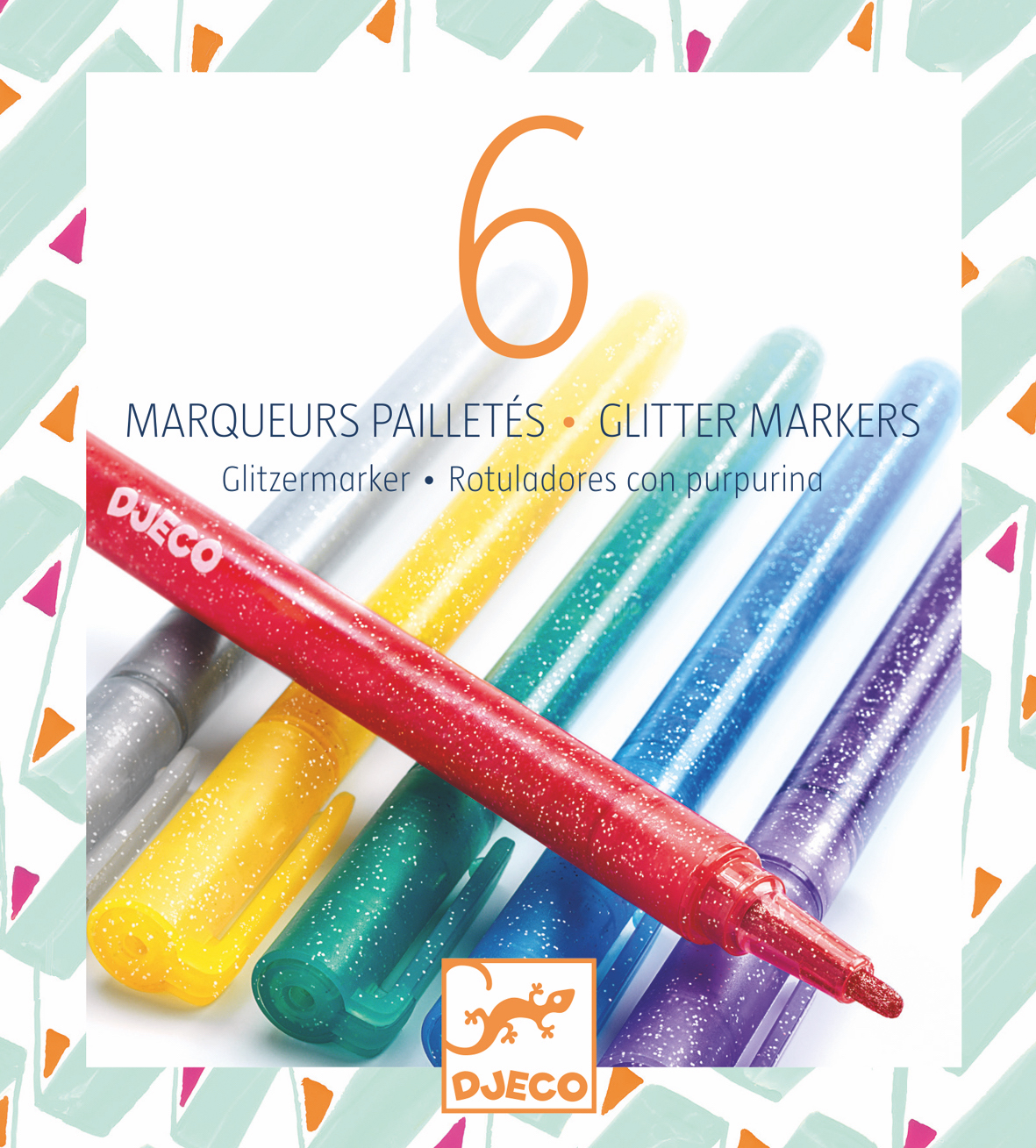 Djeco - 6 Glitter Markers
