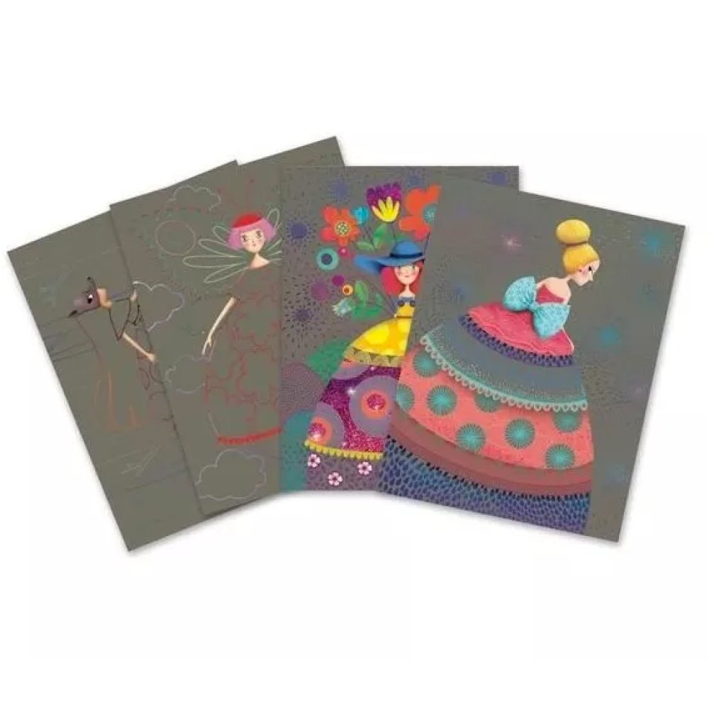 Djeco Scratch boards Beauties ball