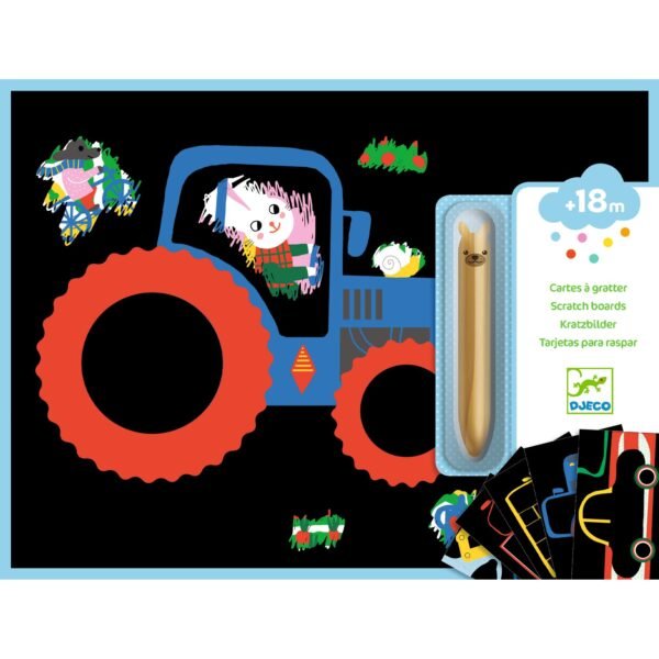 Djeco - Scratch art cards for toddlers. Vehicles