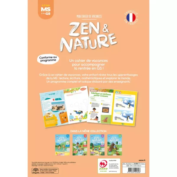 Auzou - Vacances zen et nature - Moyenne section vers grande section