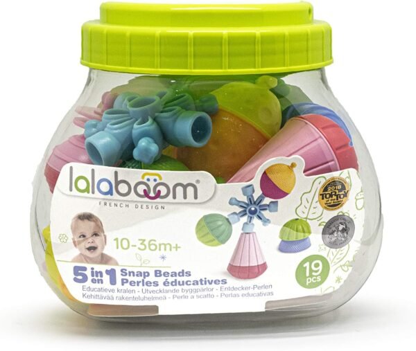 Lalaboom – BL221 - Lalaboom Barrel of educational beads 19 pcs