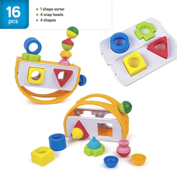 Lalaboom – BL810 - 3 in 1 shape sorter balancing game 12 pcs