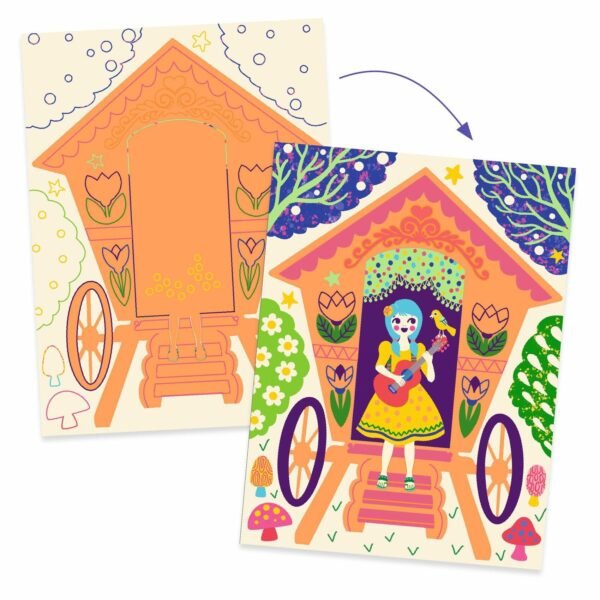 Djeco - Scratch cards - Wacky houses