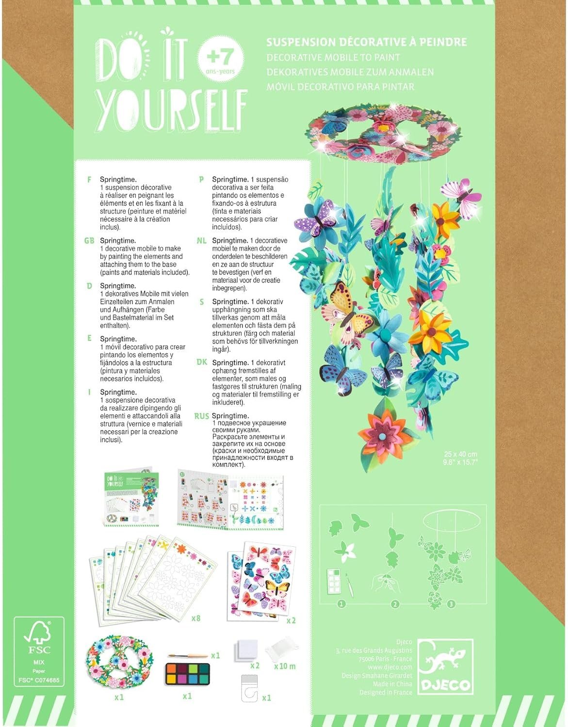 An arts and crafts kit for creating all sorts of coloured bracelets from handmade paper beads. Children cut the patterned sheets into strips, which they roll around a stick and glue down. These beads are then ready to be threaded onto the elastic cord to create pretty jewellery! You can even decorate them with the charms provided.