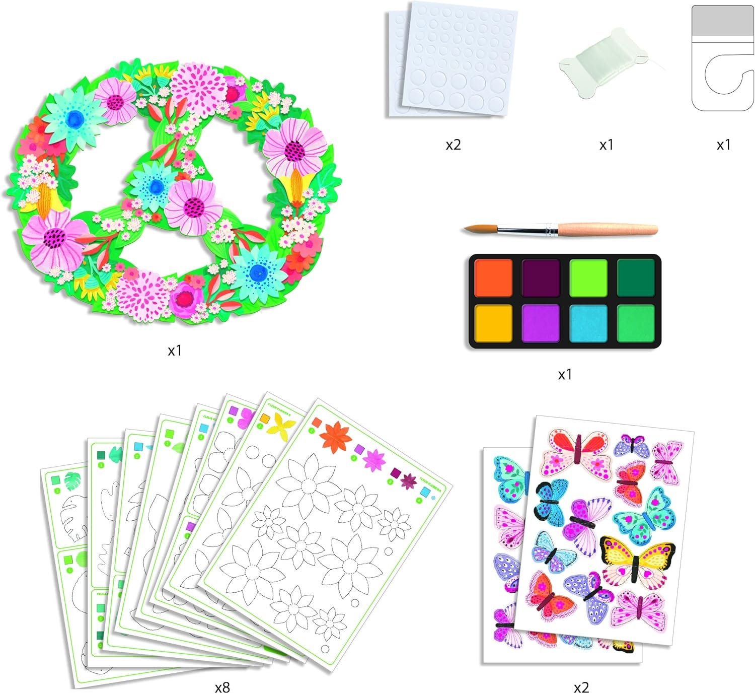 An arts and crafts kit for creating all sorts of coloured bracelets from handmade paper beads. Children cut the patterned sheets into strips, which they roll around a stick and glue down. These beads are then ready to be threaded onto the elastic cord to create pretty jewellery! You can even decorate them with the charms provided.